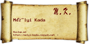 Mályi Kada névjegykártya